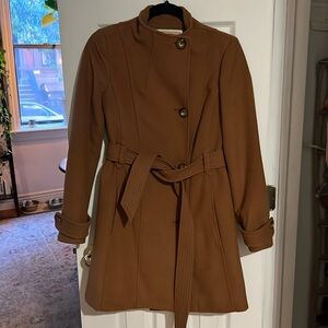 Anthropologie brown classic peacoat